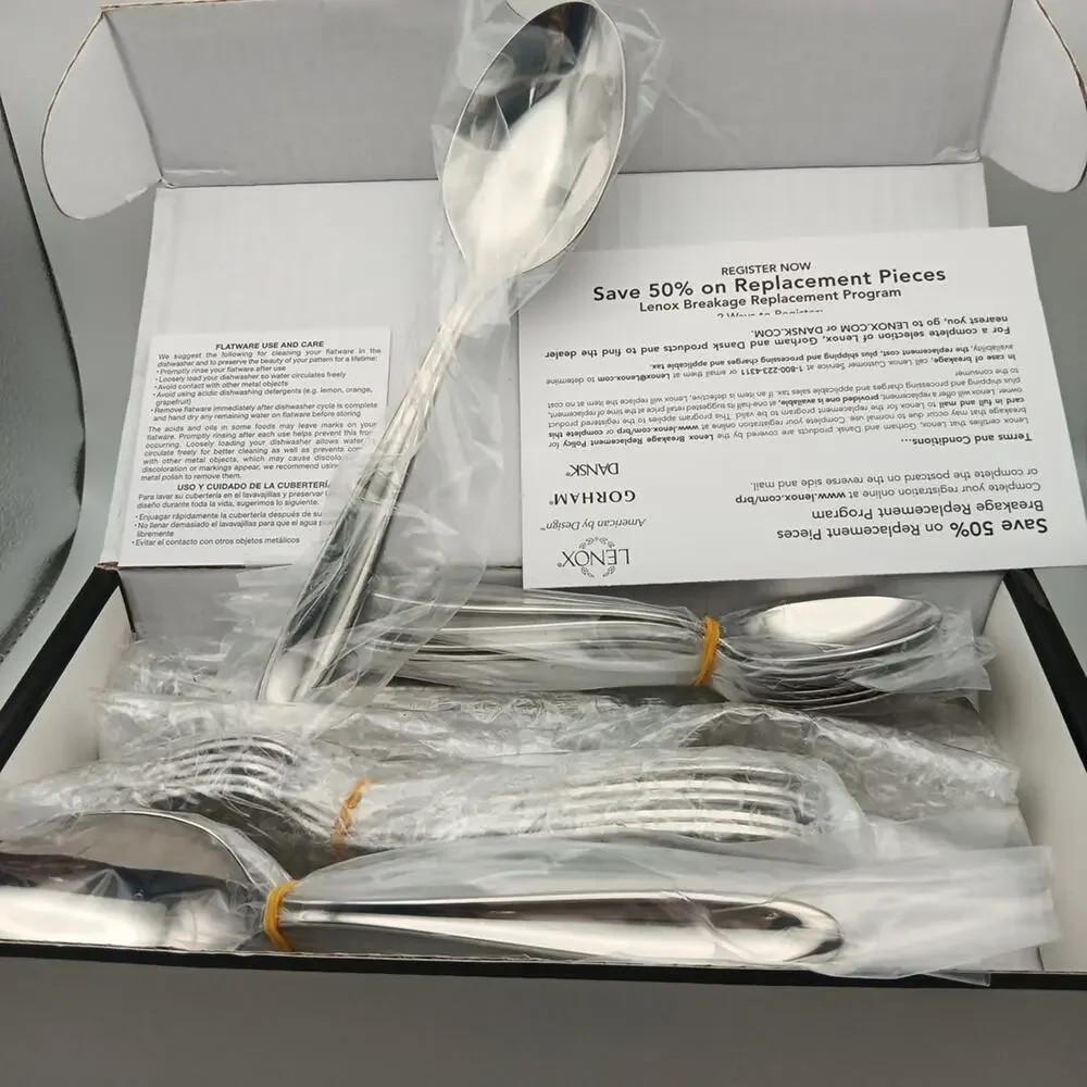Lenox Barnaby-Cantera 38 Piece Set 18/10 Stainless Serves 6 Flatware NIB Vietnam